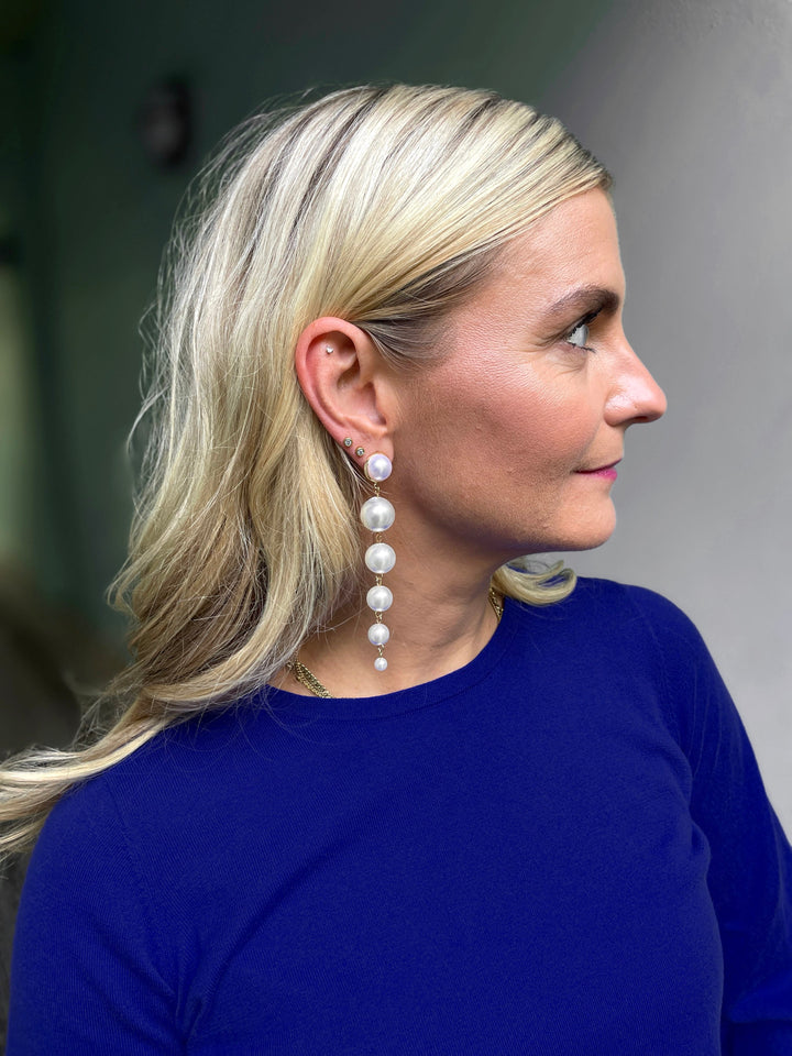 Frøken Dianas salonger øredobber Øredobber Svaiende perler