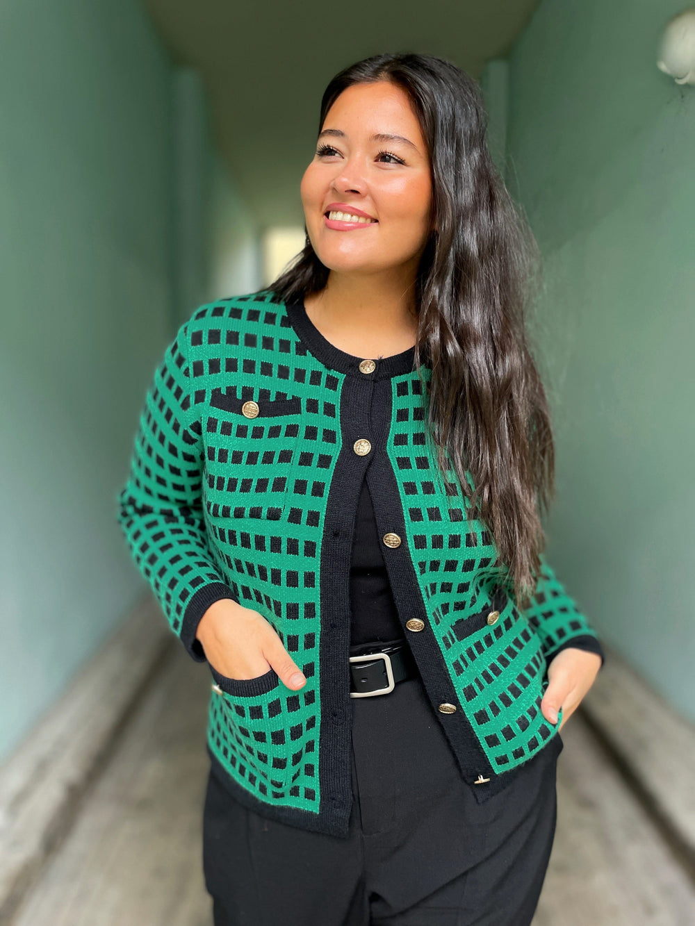 Jayley gensere Green Banana Peel Cardigan - grønn