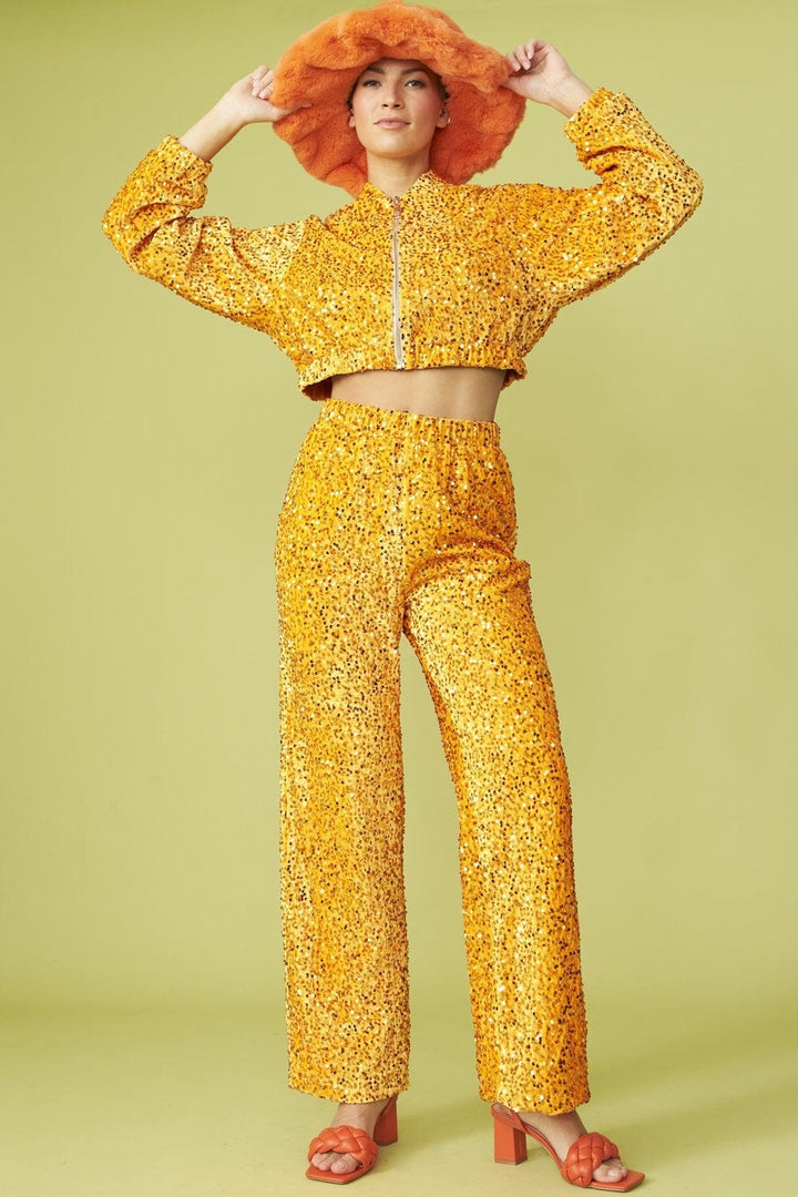 Jayley Topper Sequin Bomber Jacket - oransje
