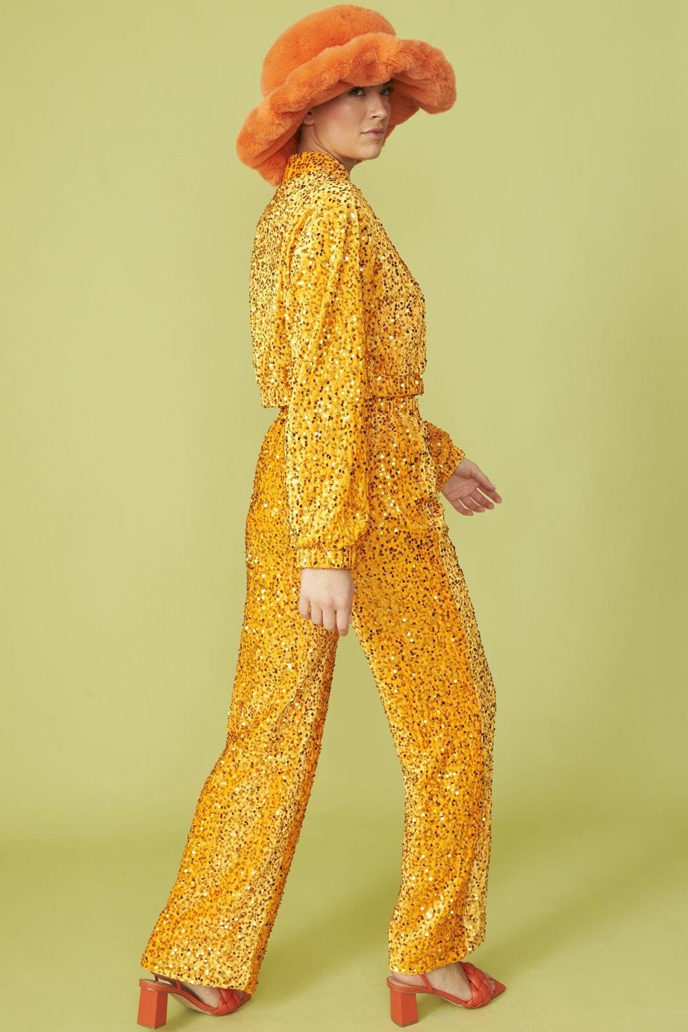 Jayley Topper Sequin Bomber Jacket - oransje