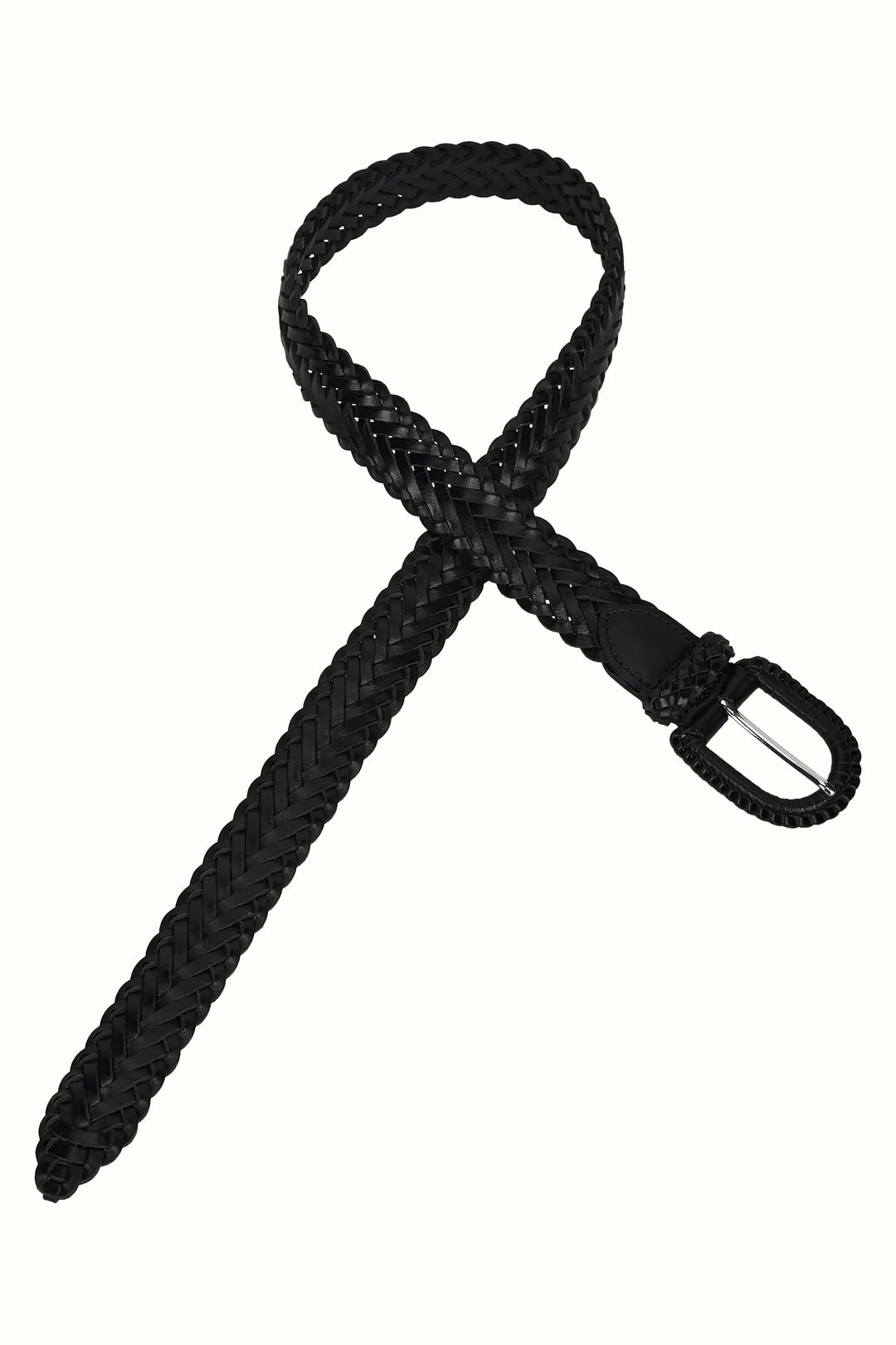 King Louie belter Flettet skinnbelte bredt - black