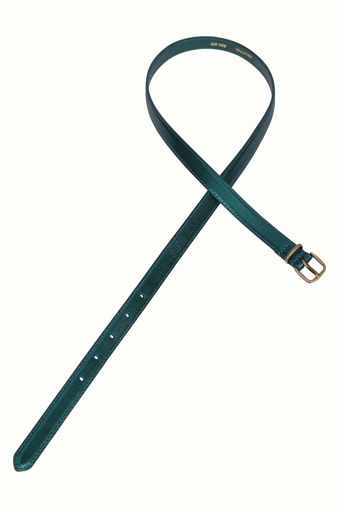 King Louie belter Shiny skinnbelte - spruced green
