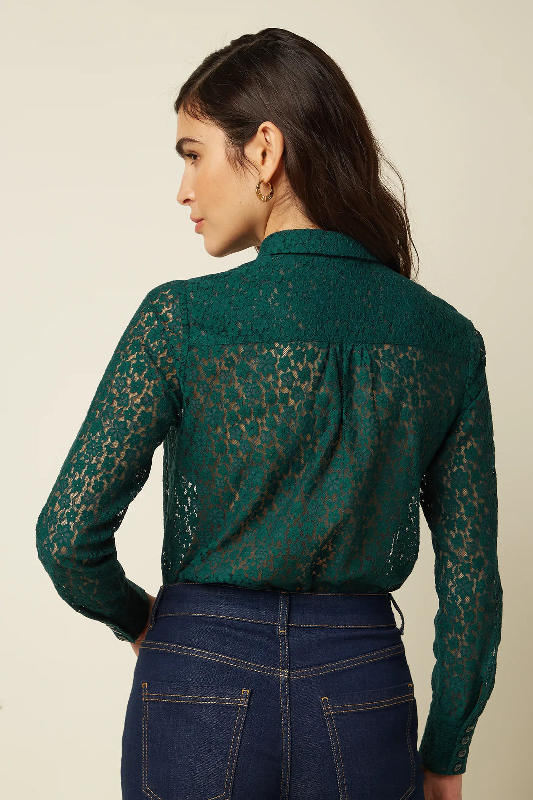 King Louie Bluser Elia Lace bluse - botanical green
