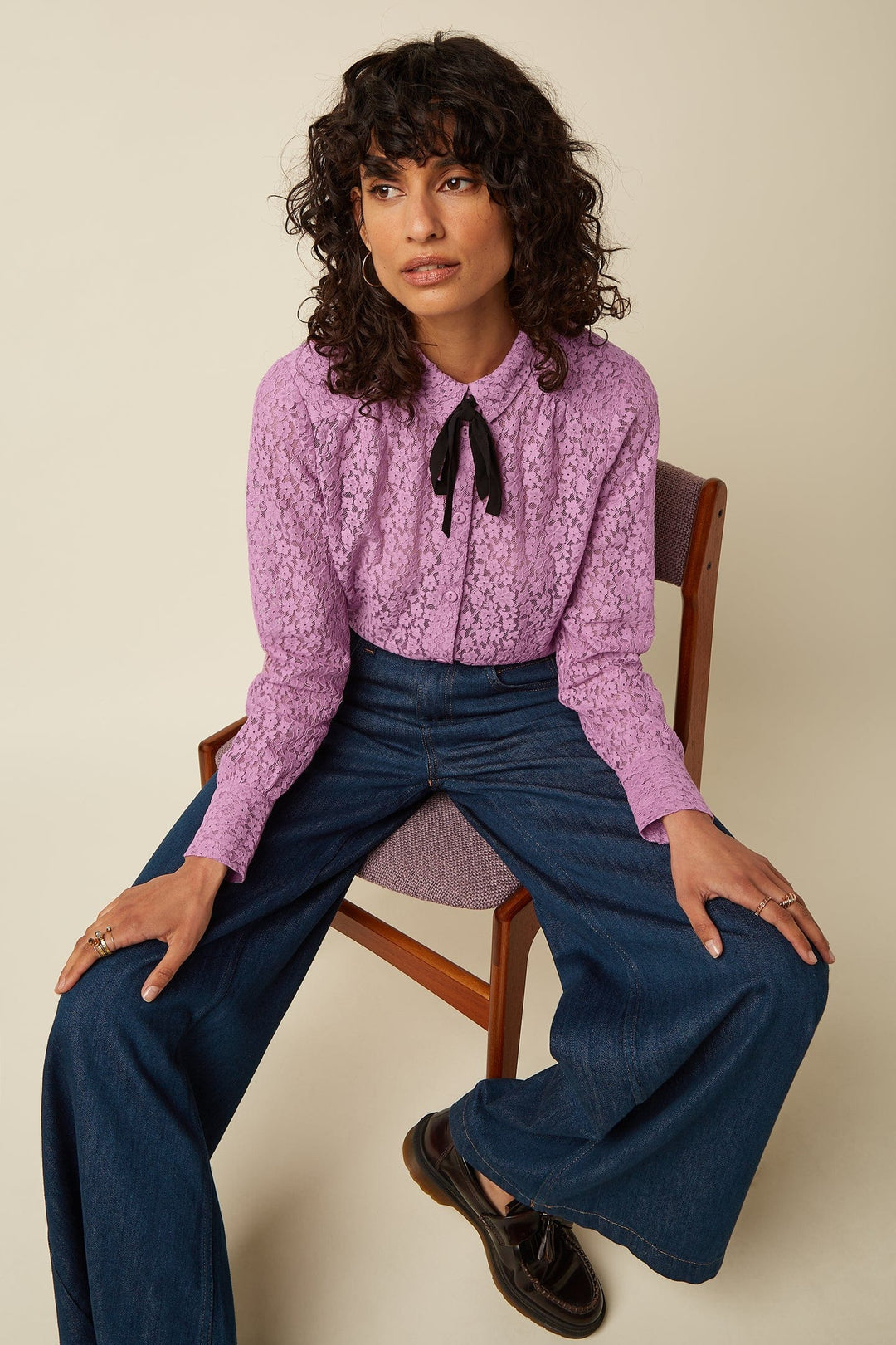 King Louie Bluser Elia Lace bluse - crocus lilac