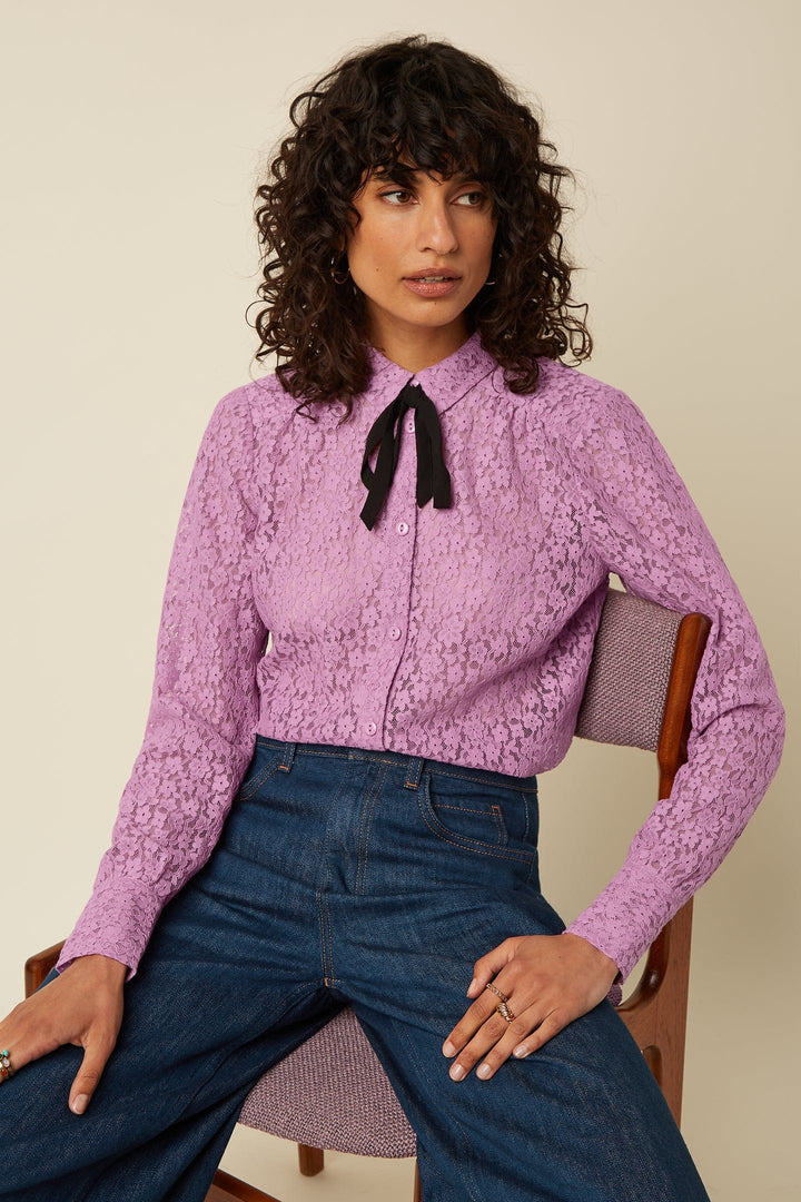 King Louie Bluser Elia Lace bluse - crocus lilac