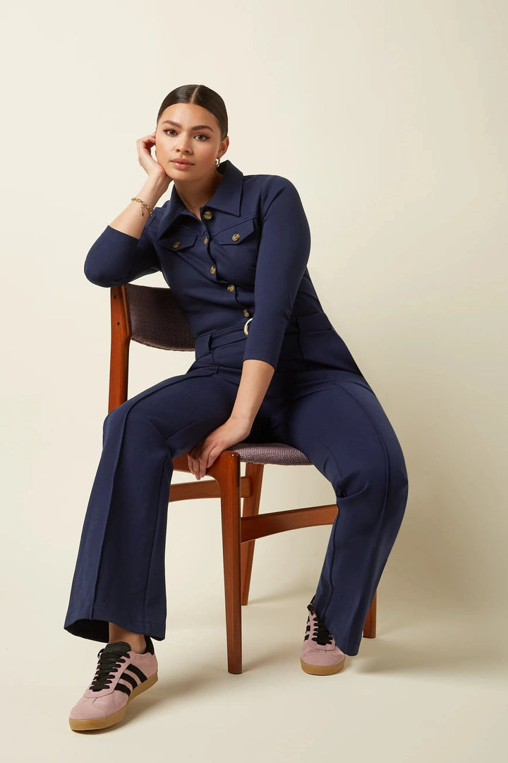 King Louie buksedresser Alexa Uni Rodeo buksedress - Evening blue