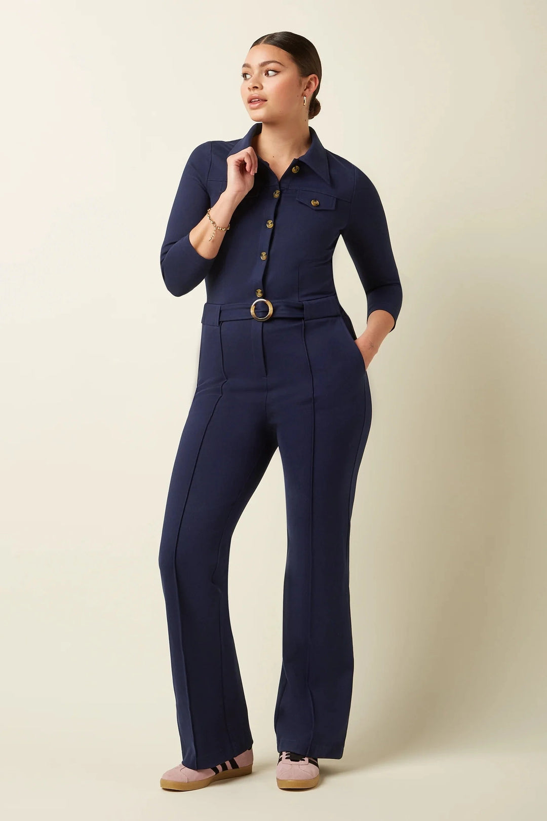 King Louie buksedresser Alexa Uni Rodeo buksedress - Evening blue