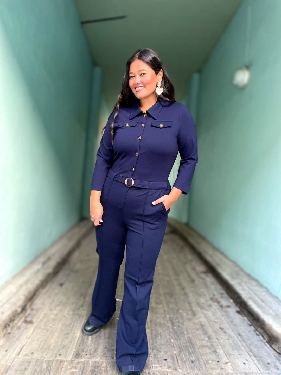 King Louie buksedresser Alexa Uni Rodeo buksedress - Evening blue