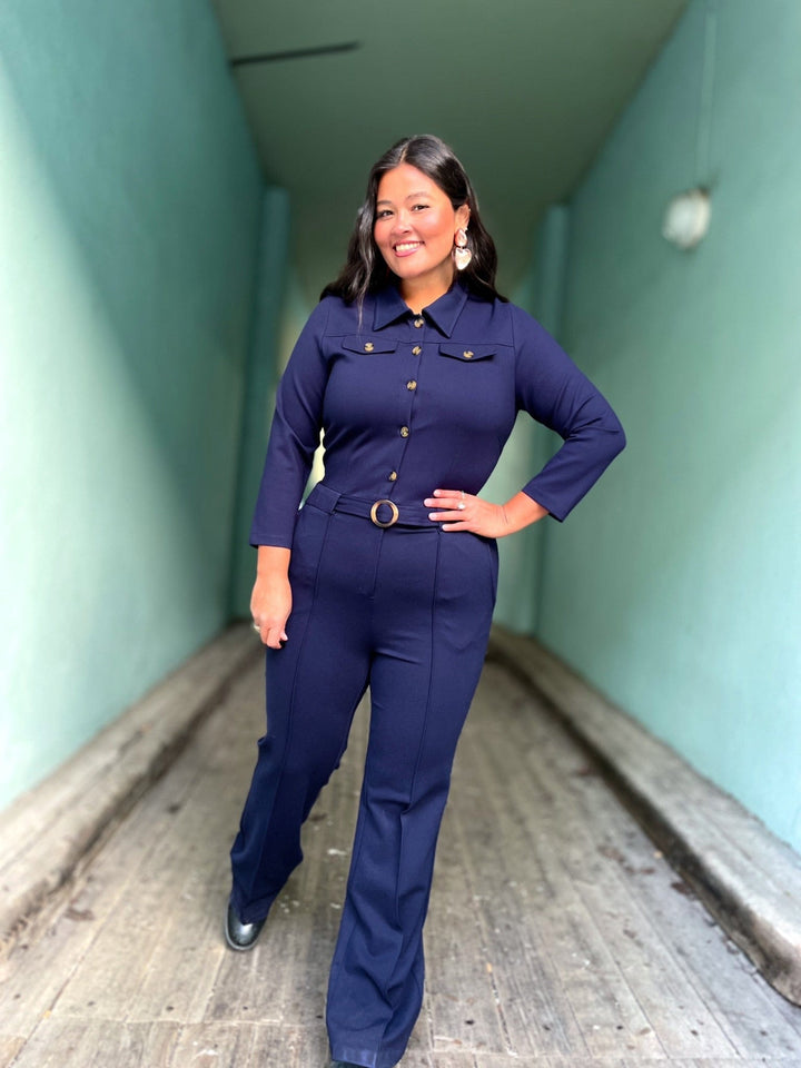 King Louie buksedresser Alexa Uni Rodeo buksedress - Evening blue