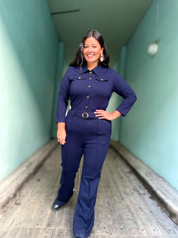 King Louie buksedresser Alexa Uni Rodeo buksedress - Evening blue