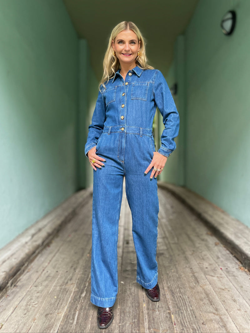 King Louie buksedresser Tania Denim Jumpsuit