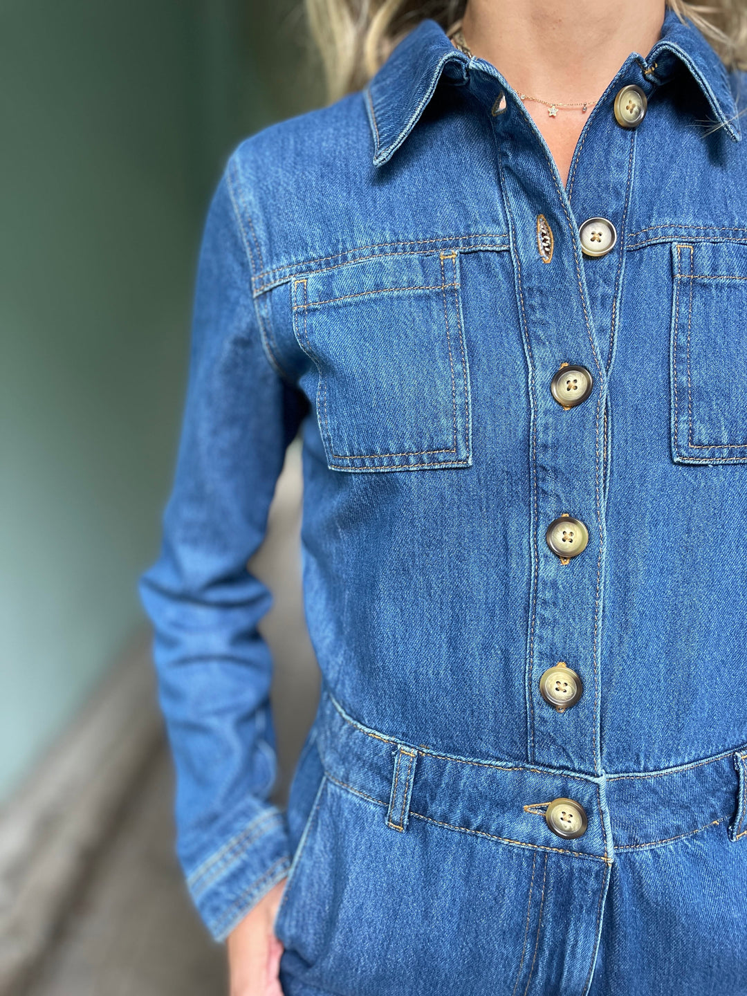King Louie buksedresser Tania Denim Jumpsuit