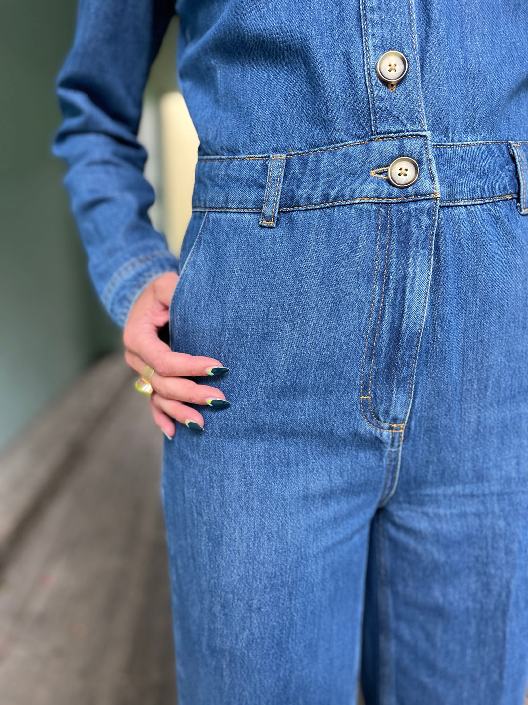 King Louie buksedresser Tania Denim Jumpsuit