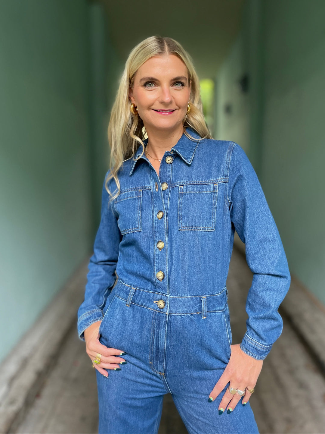 King Louie buksedresser Tania Denim Jumpsuit