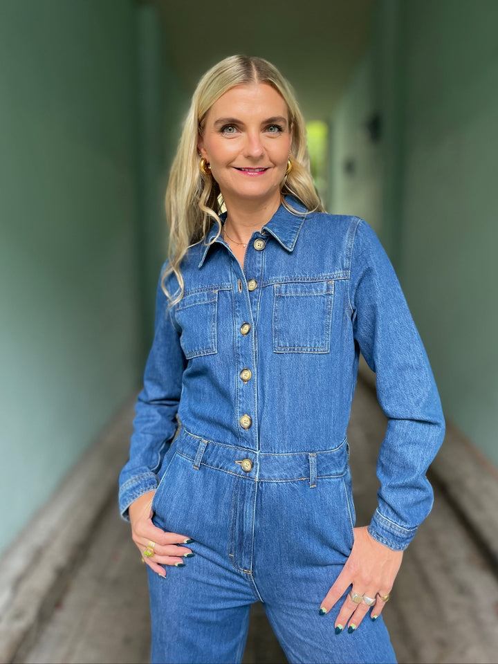 King Louie buksedresser Tania Denim Jumpsuit