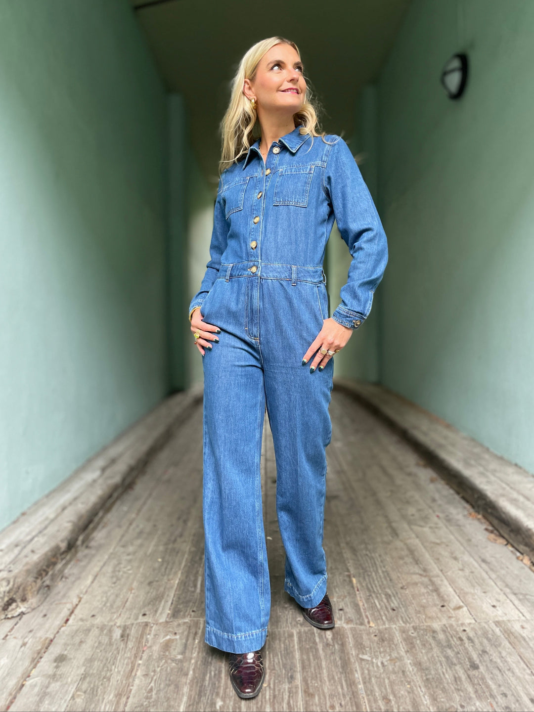 King Louie buksedresser Tania Denim Jumpsuit