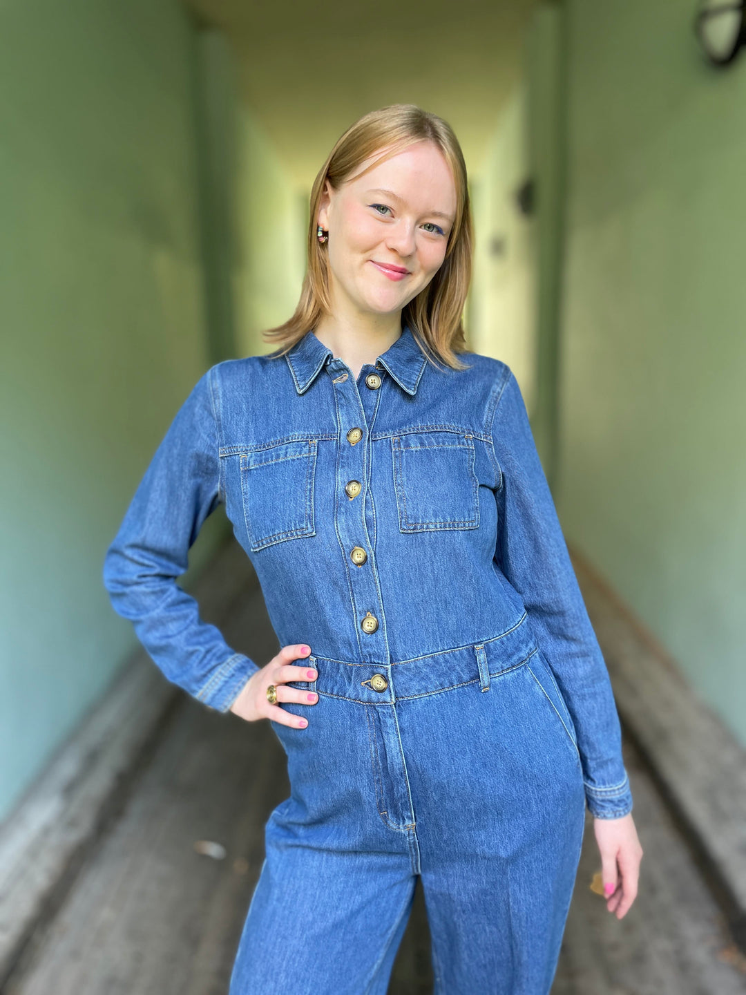 King Louie buksedresser Tania Denim Jumpsuit