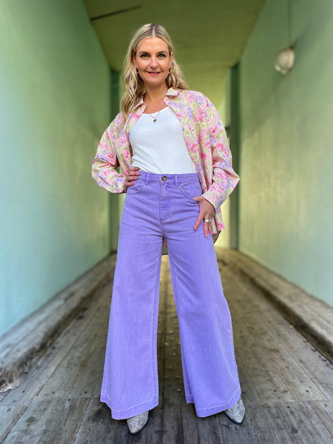 King Louie bukser Peppa denim bukse - lilla