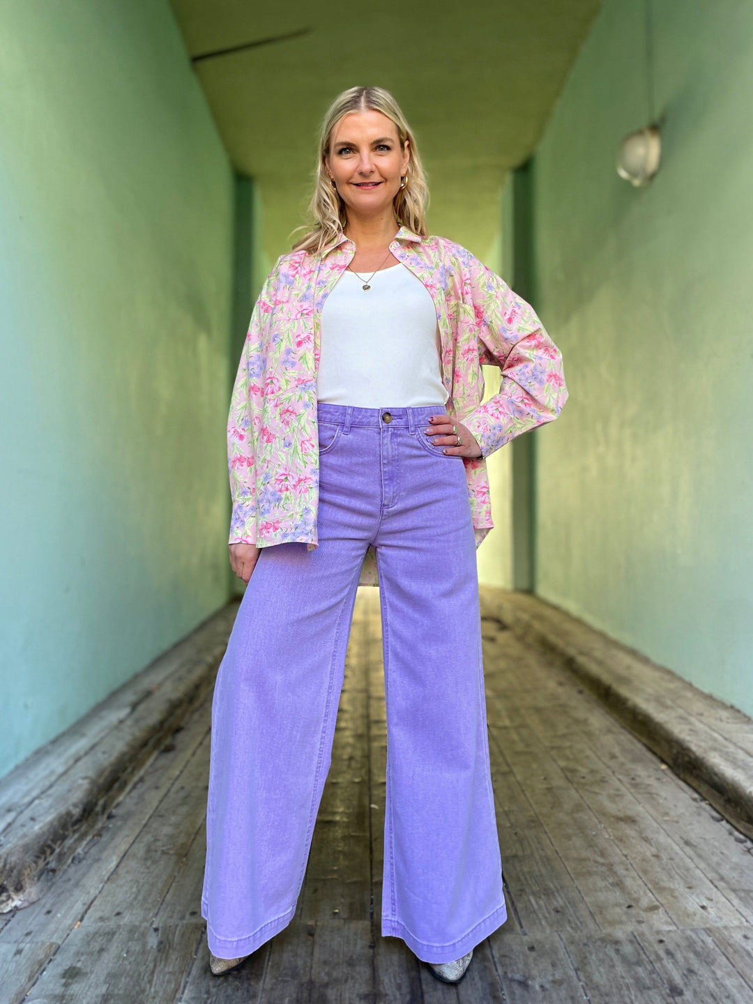 King Louie bukser Peppa denim bukse - lilla