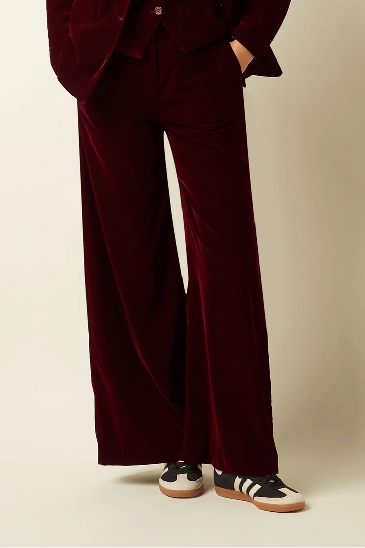 King Louie bukser Peppa Velvet bukse - Bordeaux Red