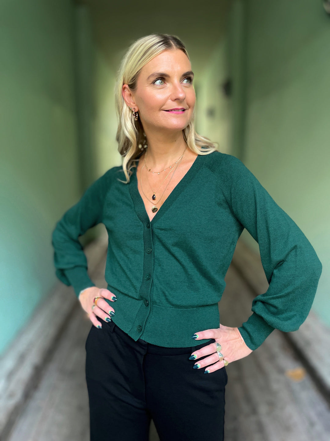 King Louie cardigans Raglan Cocoon Cardigan - pine green