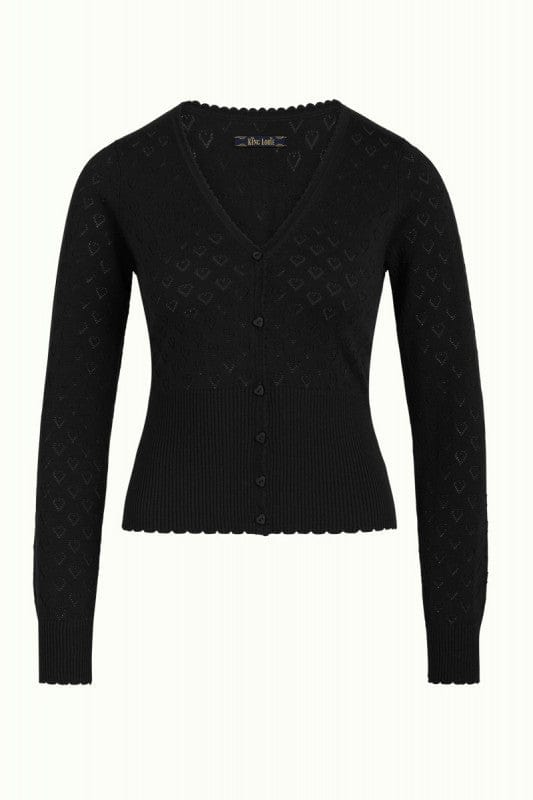 King Louie gensere Cardigan V Heart Ajour - svart