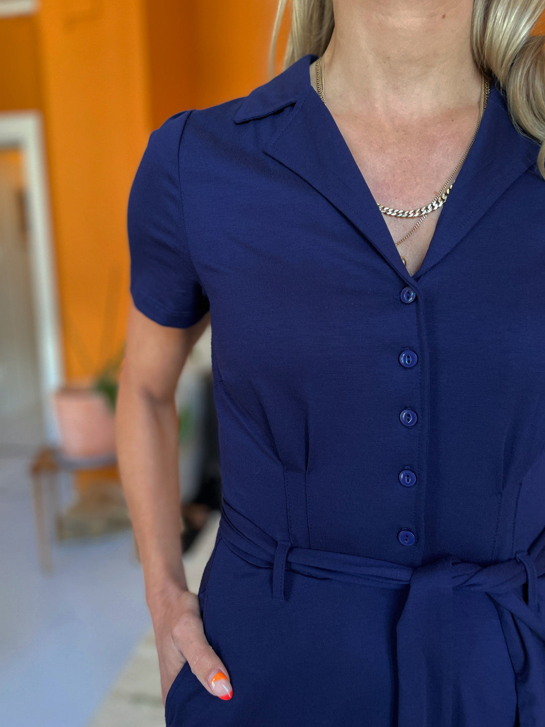 King Louie kjoler Sheeva kjole kortermet - blå