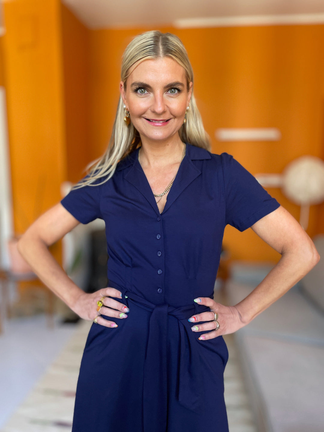 King Louie kjoler Sheeva kjole kortermet - blå