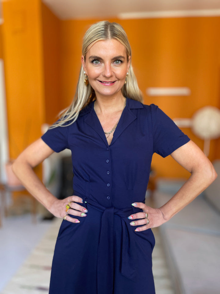 King Louie kjoler Sheeva kjole kortermet - blå