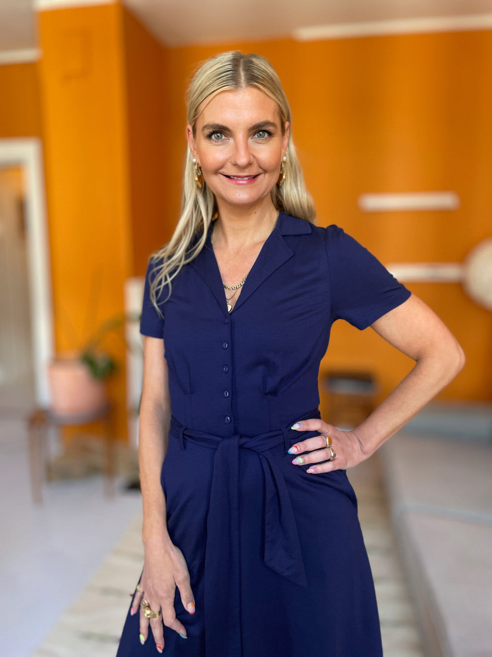 King Louie kjoler Sheeva kjole kortermet - blå