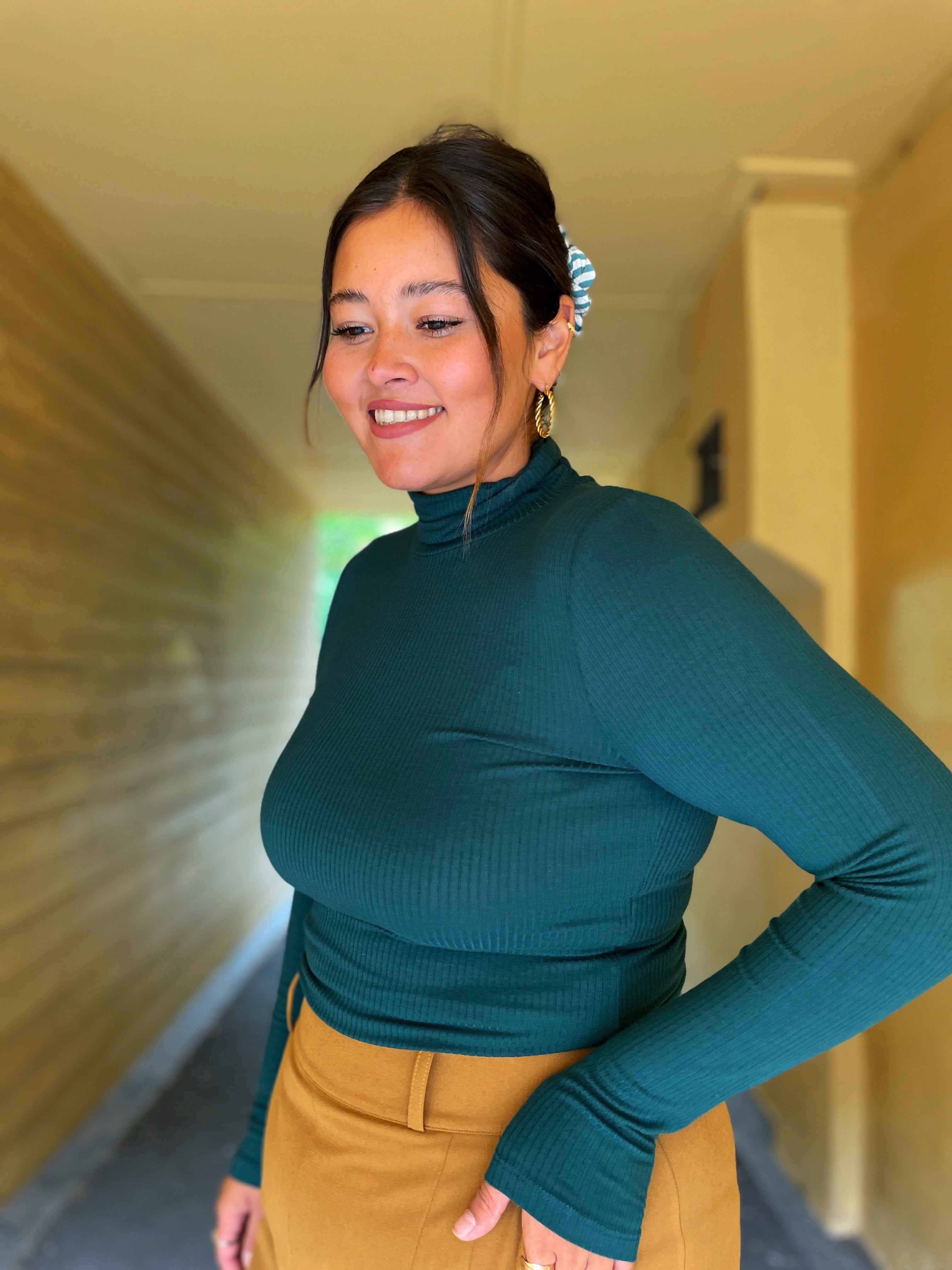 King Louie Overdeler Pologenser rollneck rib - grønn