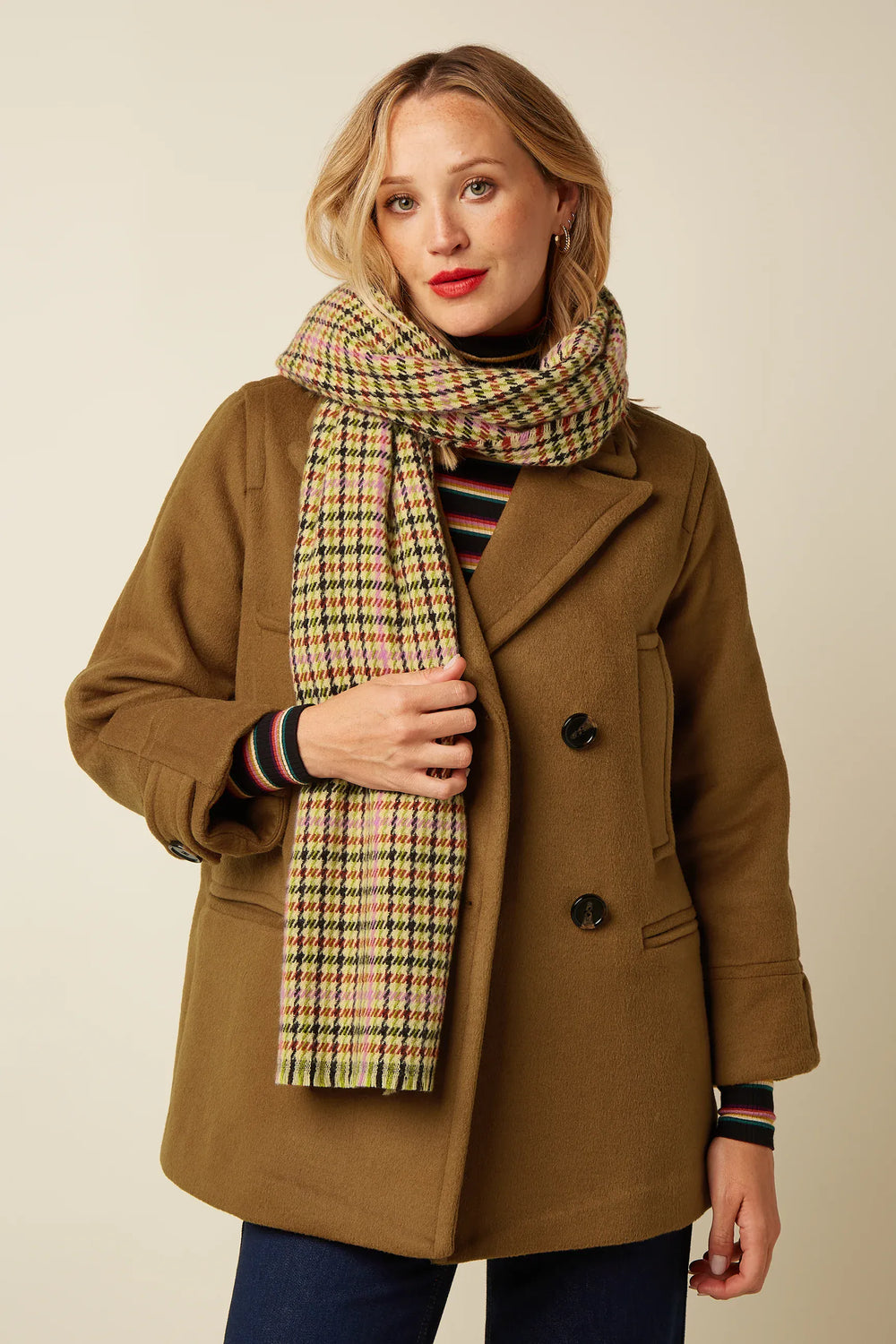 King Louie Skjerf Skjerf Houndstooth - spicy brown