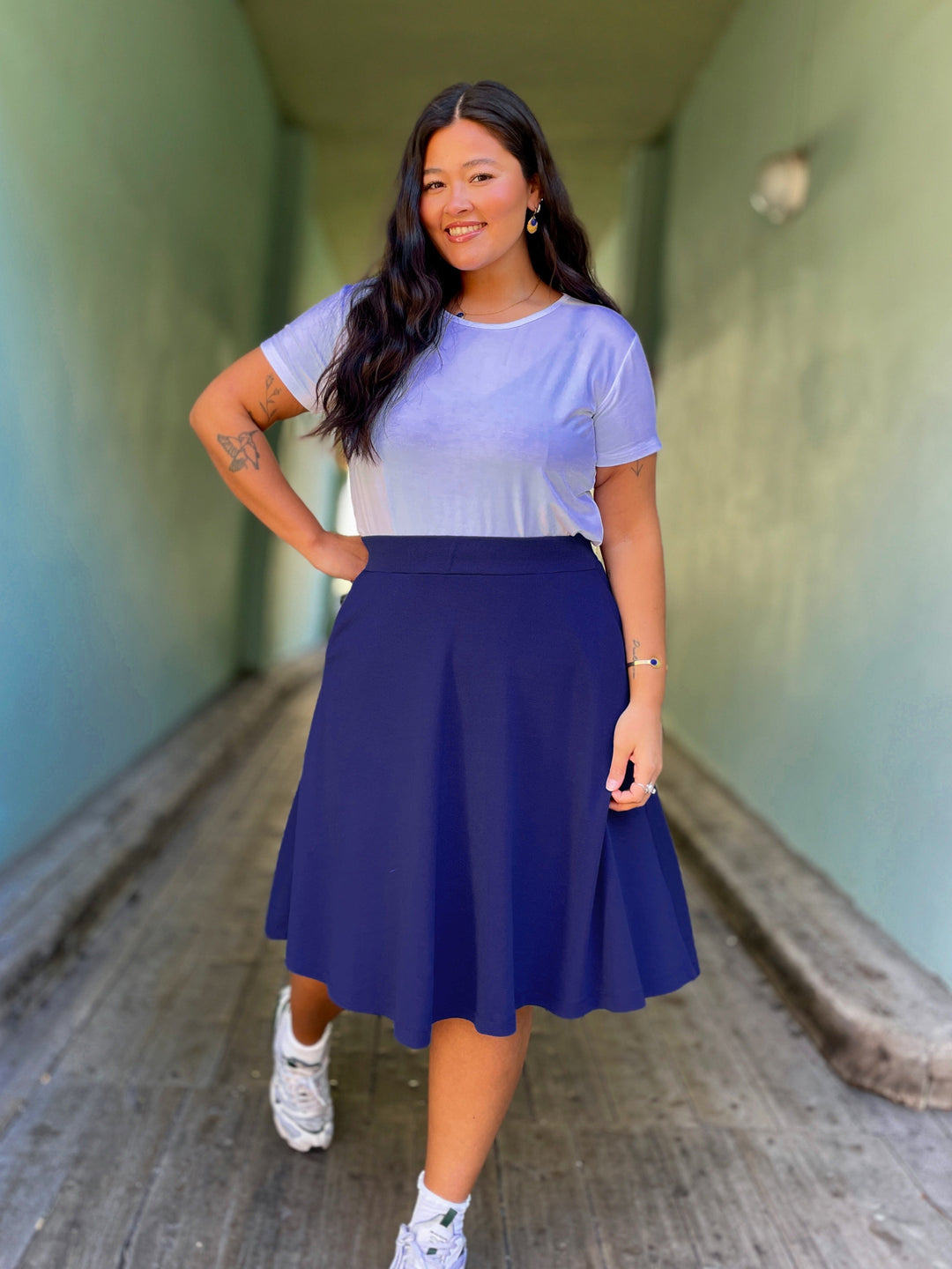 King Louie skjørt Serena Milano Crepe skjørt - beacon blue