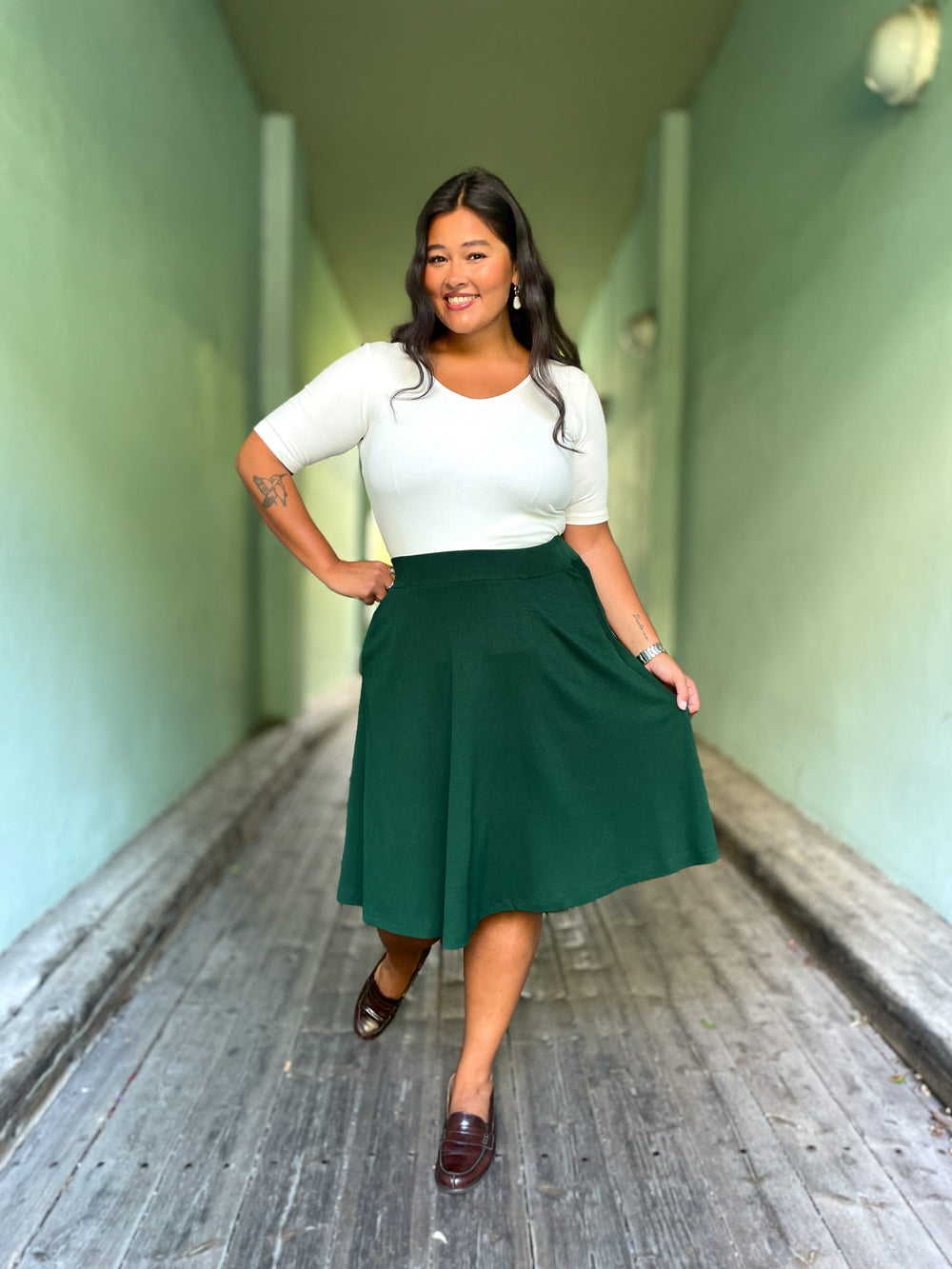 King Louie skjørt Serena Milano Crepe skjørt - botanical green