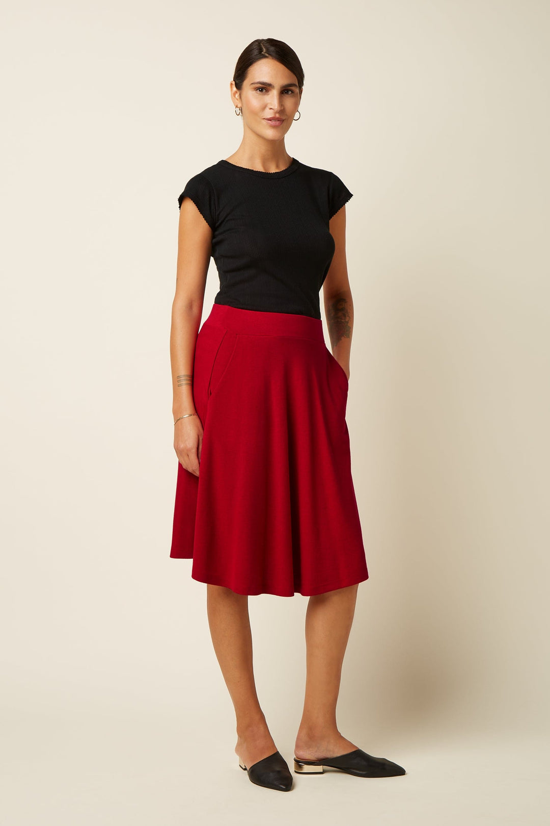 King Louie skjørt Serena Milano Crepe skjørt - chili red