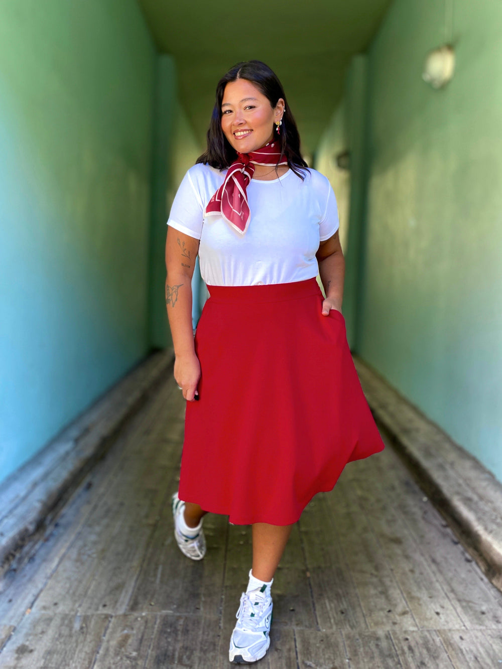 King Louie skjørt Serena Milano Crepe skjørt - chili red