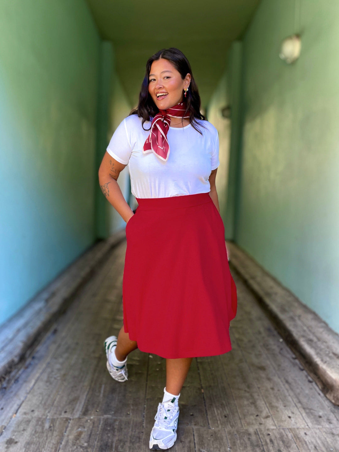 King Louie skjørt Serena Milano Crepe skjørt - chili red