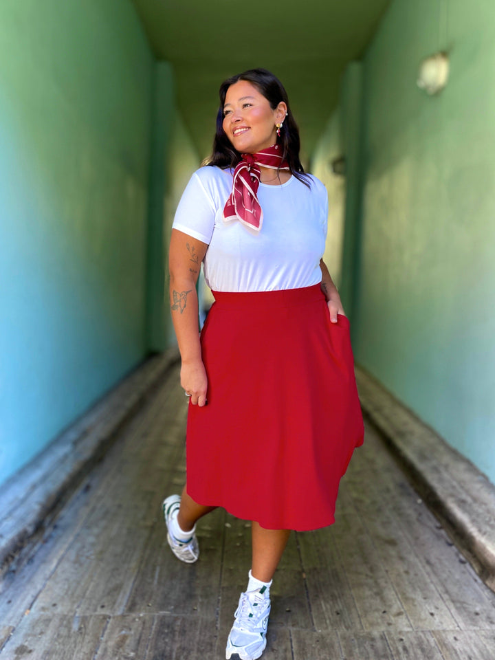 King Louie skjørt Serena Milano Crepe skjørt - chili red