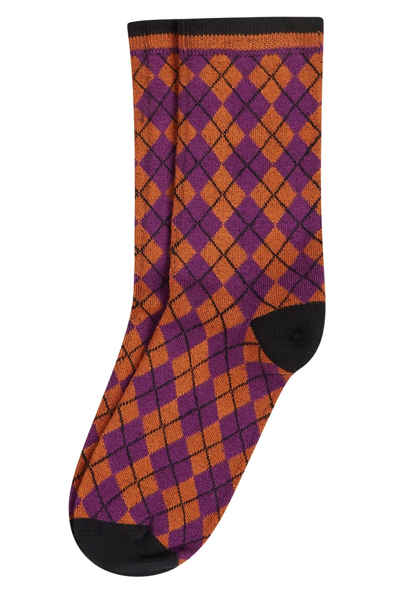 King Louie Sokker Sokker Argyle - spicy brown