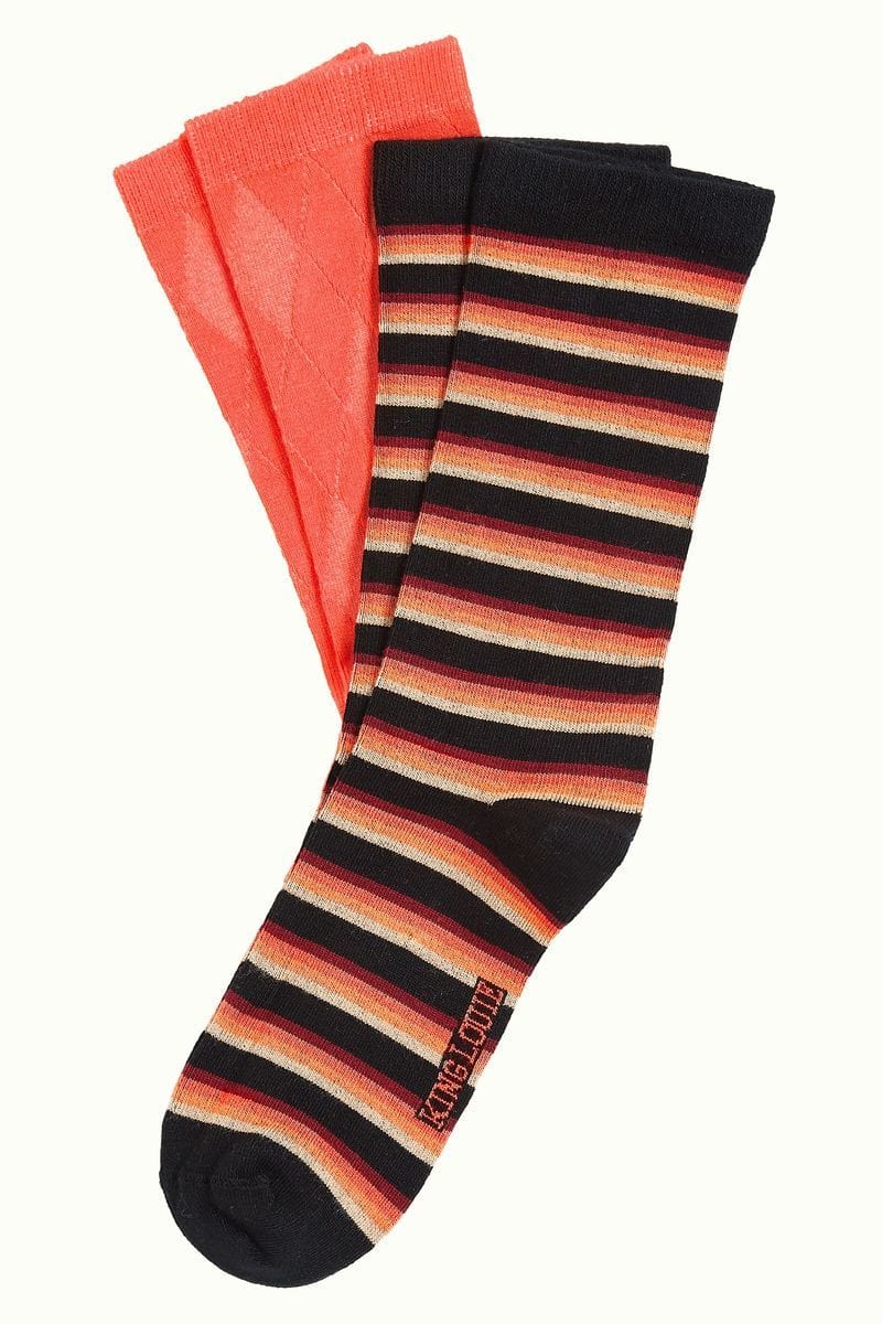 King Louie Sokker Sokker Century Stripe 2-Pack - summer fig