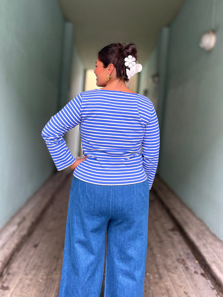 King Louie Topper Britney Stripe topp - amparo blue