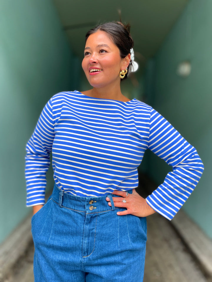 King Louie Topper Britney Stripe topp - amparo blue