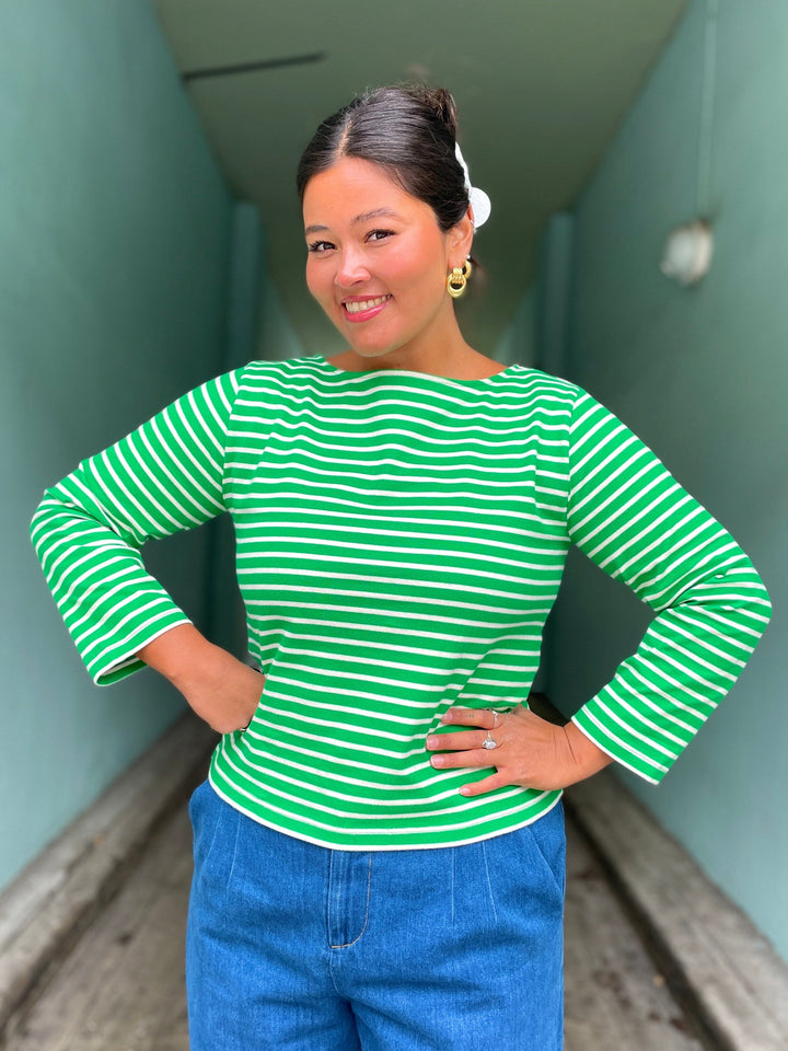 King Louie Topper Britney Stripe topp - very green