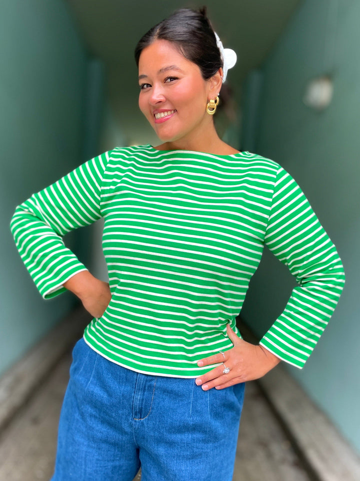 King Louie Topper Britney Stripe topp - very green