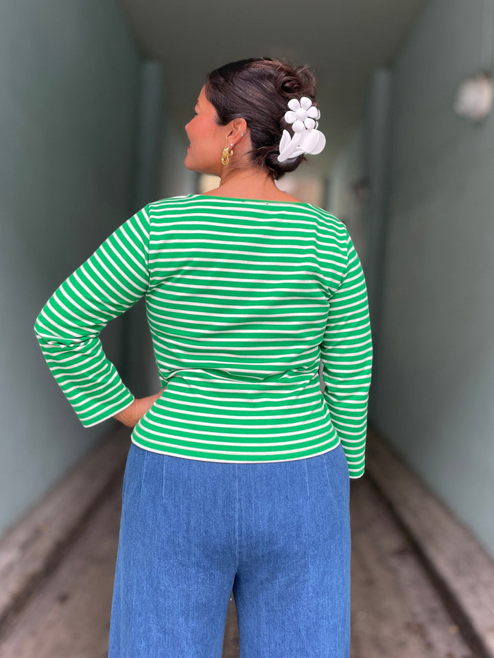 King Louie Topper Britney Stripe topp - very green