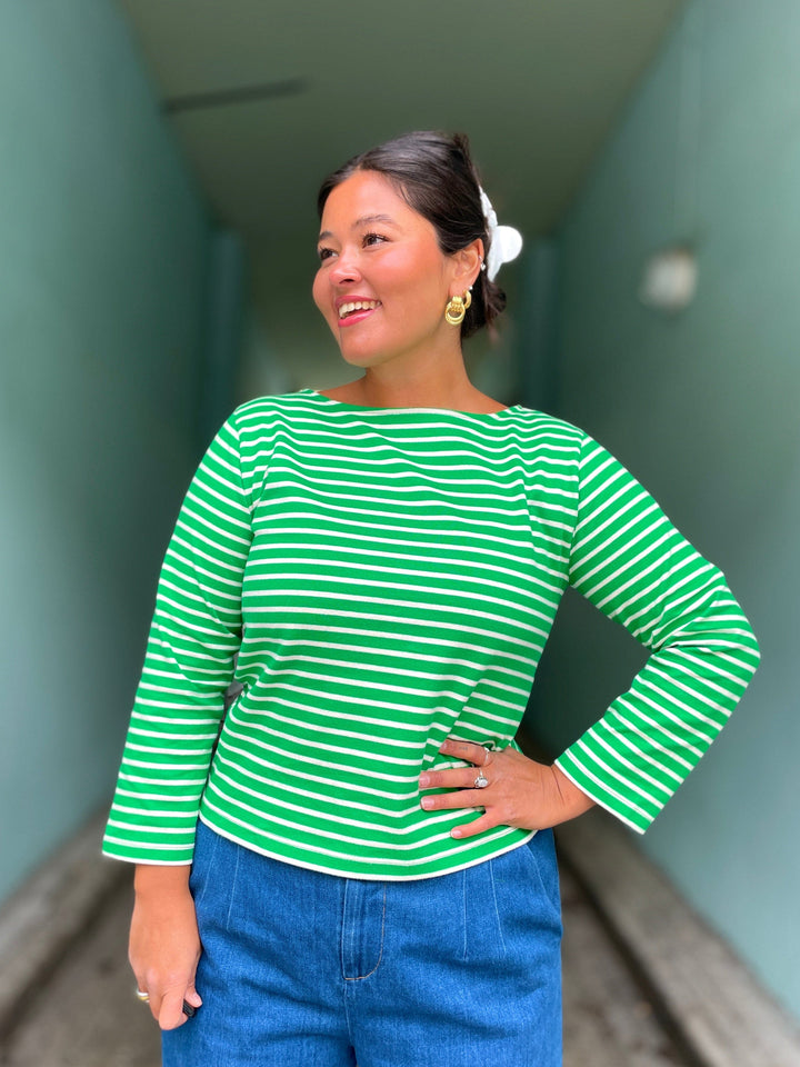 King Louie Topper Britney Stripe topp - very green