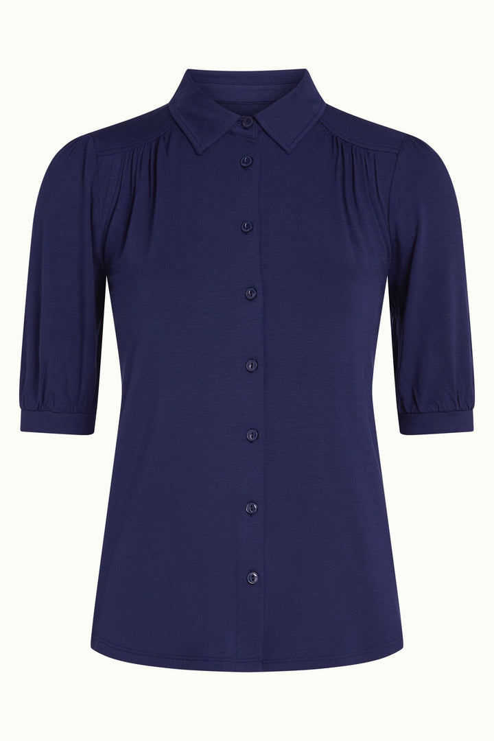 King Louie Topper Carina bluse kortermet - blå