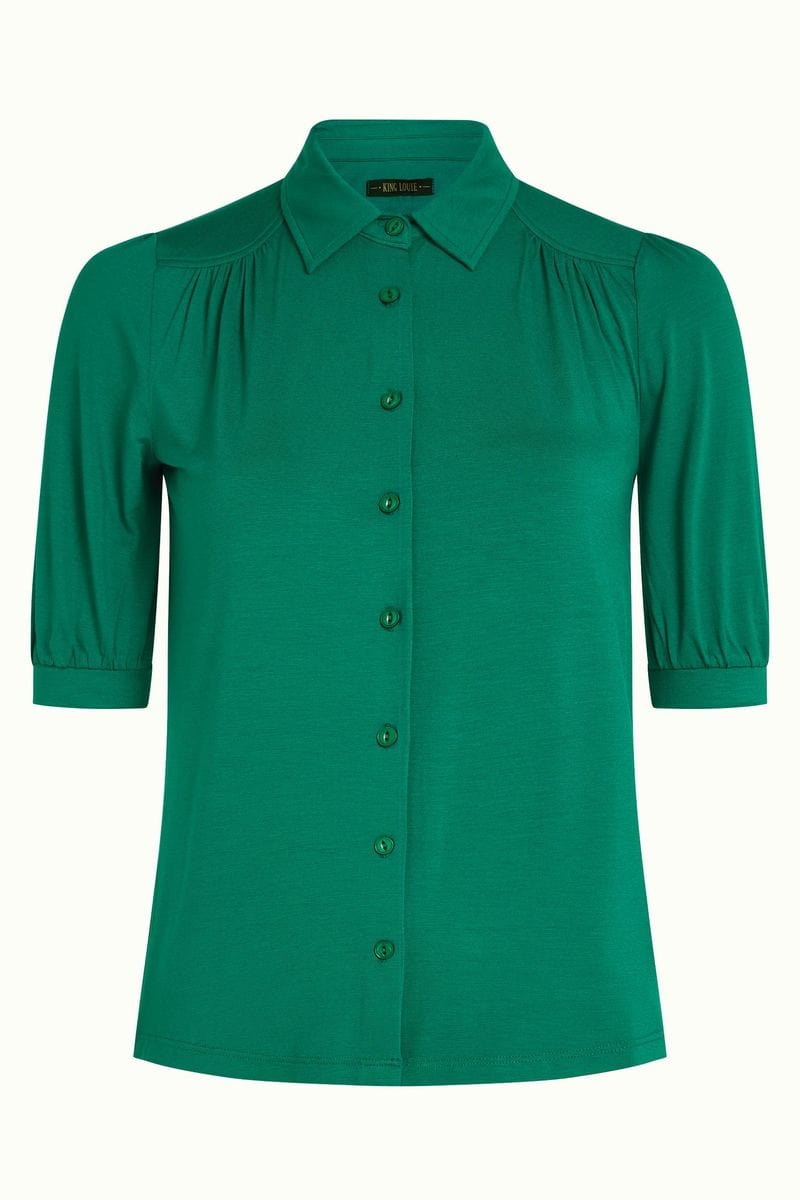 King Louie Topper Carina ecovero light bluse - nile green