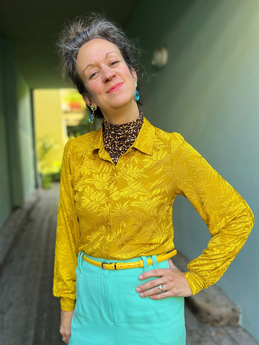 King Louie Topper Carina Pop Up bluse