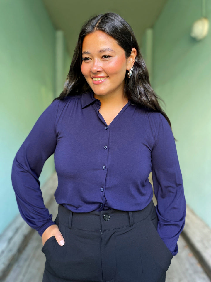 King Louie Topper Carina viskose light bluse - blå